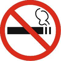 Наклейка КУРЕНИЕ ЗАПРЕЩЕНО, круглая D 150 мм, красно-белый  SKYWAY S08101018  (1/10)