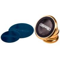 Держатель телефона магнитный, на панель, металл круглый, разборный, Золото SKYWAY S00303006