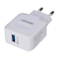 Адаптер сетевой для зарядки USB, 220В, 18Вт, белый, блистер S04602002  SW