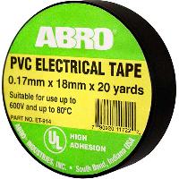 Изолента ПВХ термостойкая (18 мм*18.3 м) ABRO Черная,  шт.  (1/250)