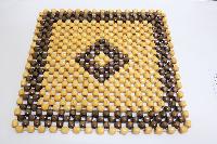 Накидка деревянная передняя массажная,  40*40см, шарики коричн-бежевые HS-2111  (53262)