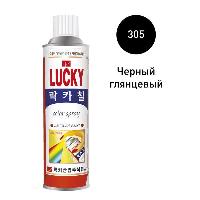 Краска-спрей LUCKY, 420мл (305) черный  (1/40)