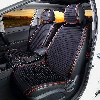 Накидки алькантара, антискользящая основа, салон 5 предметов LINE-R, ЧЕРНЫЕ с красным кант, 5шт, к-т