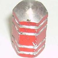 Колпачок для камеры металлический шестигранный с полосками, металлик красный, 4 шт, к-т VC-133