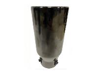 Насадка на глушитель d75D100 L230мм, прямой выход, черная  арт. ТМ-669 BK