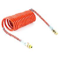 Шланг пневматический спиральный, полиамид, фитинги М16, с пружиной, длина 7.5 метров, красный