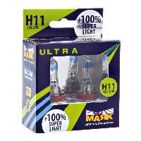 Лампа галогеновая H11 12V  55W PGJ19-2 Super Light +100% (82110SL+100) 2шт, к-т Маяк 