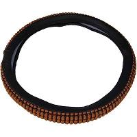 Оплетка экокожа/ ткань объемная M (37-39 см) Черная / Коричневая   (31615)