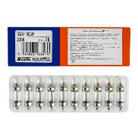 Лампа салонная 12V 10W SV8.5/8  31 мм (малая) KOITO (уп.10 шт.) (2254)