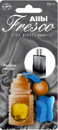 Ароматизатор подвесной жидкий флакон стекло/дерево Alibi Fresco Парфюм FS-17 (1/12)