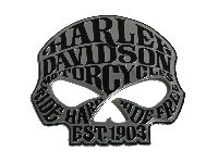 Шильдик металлопластик HARLEY DAVIDSON череп черная