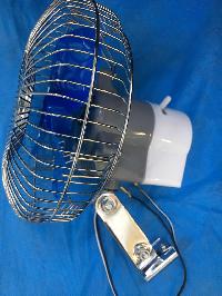 Вентилятор 12V D15см 6", решетка металл хром, кронштейн, клеммы, YH-01A 