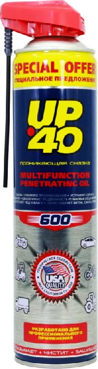 Смазка проникающая многоцелевая, 600 мл, спрей, UP-40, City Up (уп 12 шт) 