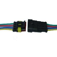 Разъем герметичный с проводом 4 контакта (мама+папа), к-т. 