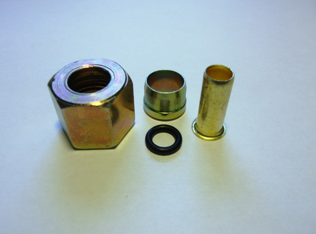 Ремкомплект для пневмотрубки (тормозной) c резиновым кольцом, D 16мм 