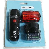 Фонари вело диодные, набор (фара передняя+ фонарь задний+ 6 батареек ААА),  к-т BMC-1