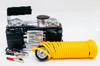 Компрессор ТАЙФУН 809HА, 12V, клеммы, 70л/мин, 2-х цилиндровый, манометр на шланге (1/4)