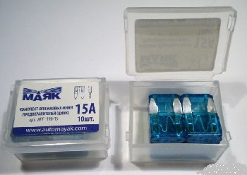 Предохранитель флажковый МИНИ 15 А, шт. МАЯК (box 10 шт.) APF-190-15  