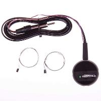 Антенна FM салонная активная, круглая, тонкое полотно, два уса, кабель 2,2м Черный OMIKRON SKYWAY 