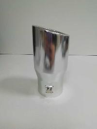 Насадка на глушитель d60D 75 L150, широкий выход, округлый край, серебро  арт ТМ-683 SILVER