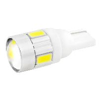 Светодиод T10 12V WHITE  6SMD (5630) с линзой SKYWAY S08201127, (к-т 2шт.)