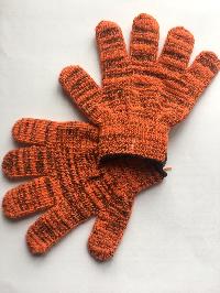 Перчатки хб, без покрытия ДЕТСКИЕ, ОРАНЖЕВЫЕ меланж, пара  (уп.10 пар)