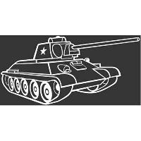 Наклейка 9 МАЯ (115*230) «Т-34 Танк » прозрачная/рисунок белый SW S08102010 (уп 1шт)
