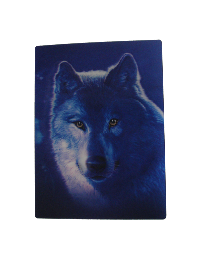 Наклейка-3D голограмма, Волк синий, 140*190 мм