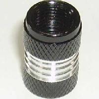 Колпачок для камеры металлический цилиндр рифленый, полоса, металлик черный, 4 шт, к-т  VC-095