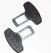 Заглушка ремня безопасности металлическая, черный пластик Type R (2 шт), к-т.   AC-01 DELTA