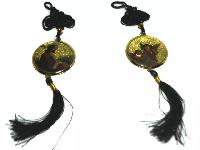 Подвеска салонная Кисточка, Икона круглая, d-5см, золото, шт. (30879)