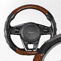 Оплетка экокожа/ ПВХ Drift-1 M (37-39 см) скошенный низ, Черная/ Дерево  S01102504  SKYWAY