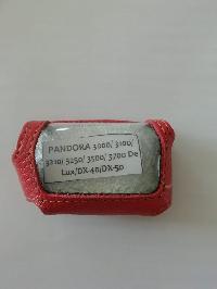 Чехол на брелок сигнализации PANDORA 3000/3100/3250/3500/3500/3700/3940DeLux, DX40/50, кожа, красный