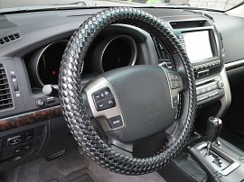 Оплетка экокожа 47 см XXXL 232 BK черная Скания,Паз,Ивеко