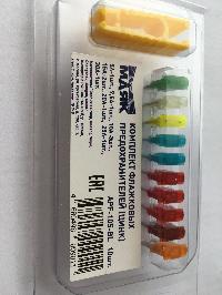 Предохранитель флажковый МИНИ узкий (блистер 10шт.) 5А-30А с пинцетом, к-т  APF-105-BL  МАЯК