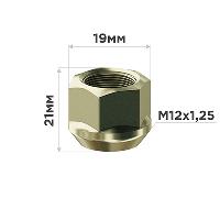 Гайка открытая NISSAN 12*1.25, H21мм, ключ 19мм  SKYWAY 014 (уп 20 шт), шт.