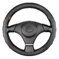 Оплетка кожа гладкая перфорированная Base Gorilla-5 L (39-41см)Черная с красной строчкой SWS01102566