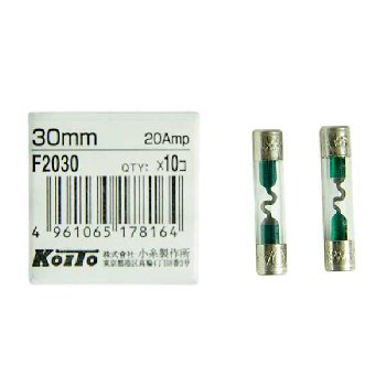 Предохранитель стеклянный 6*30мм, 20 А, шт.  KOITO (уп.10 шт.) F2030
