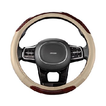 Оплетка экокожа, вставки под дерево Wood-5, M (37-39 см) Бежевая , шт. SKYWAY S01102141