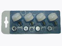 Болт номера большой Белый-Белый, 4шт., блистер, к-т  (уп.100 к-тов)