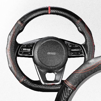 Оплетка экокожа/ ПВХ Drift-3 M (37-39 см) скошенный низ, Черно-Красная  S01102506  SKYWAY