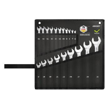 Ключи рожково-накидные ( 20 предметов) 6-32 мм STARK HAMMER, к-т SKYWAY S04304031 тканевый чехол