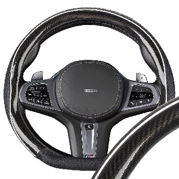 Оплетка экокожа-лак  Mix Drift-5 M (37-39 см) скошенный низ, Черная/белая полоса SKYWAY S01102540 