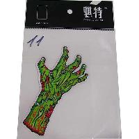 Наклейка декоративная Рука зомби зеленая, правая  CLXT-413