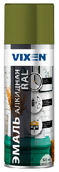 Краска-спрей эмаль Хаки (RAL 7008), 520мл  VX17008 VIXEN (уп.12шт)