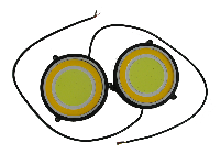 Ходовые огни диодные COB круглые D 9 см оранжевые/желтые, 2 шт,  к-т 