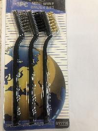 Щетка по металлу металлическая с пластиковой ручкой Малая (набор 3шт), к-т 