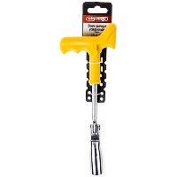 Ключ свечной с карданом 16мм, L 250мм, ручка пластик пистолетная усиленная SKYWAY S04301001 (1/50)