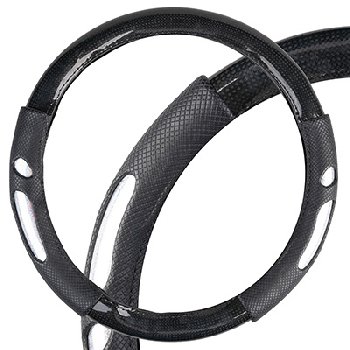 Оплетка экокожа комбинированная Glamour-8, M (37-39 см), Черно-Серебристая, шт. SKYWAY S01102491