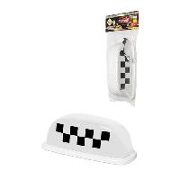 Знак TAXI на крышу магнитный с подсветкой 12V, белый, рисунок шашки (TX-SM-Б) Россия (уп.15 шт)